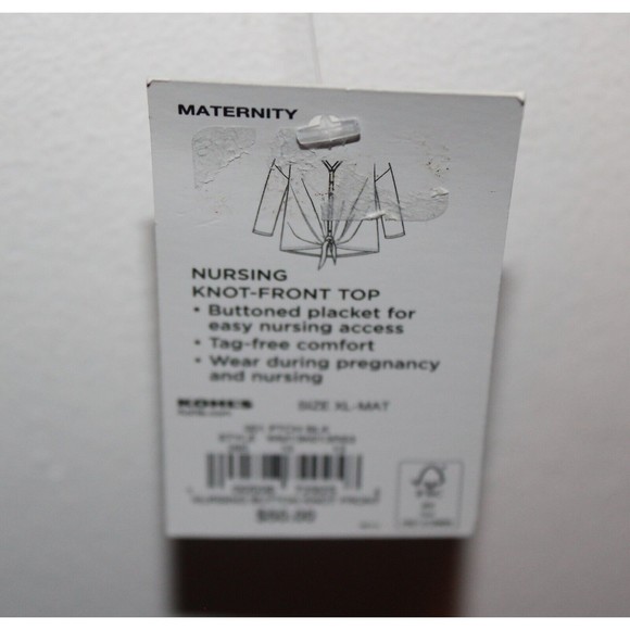 Sonoma Maternity Nursing Knot Front Button Down Top Charcoal Women's XL-MAT NWT - Picture 3 of 3